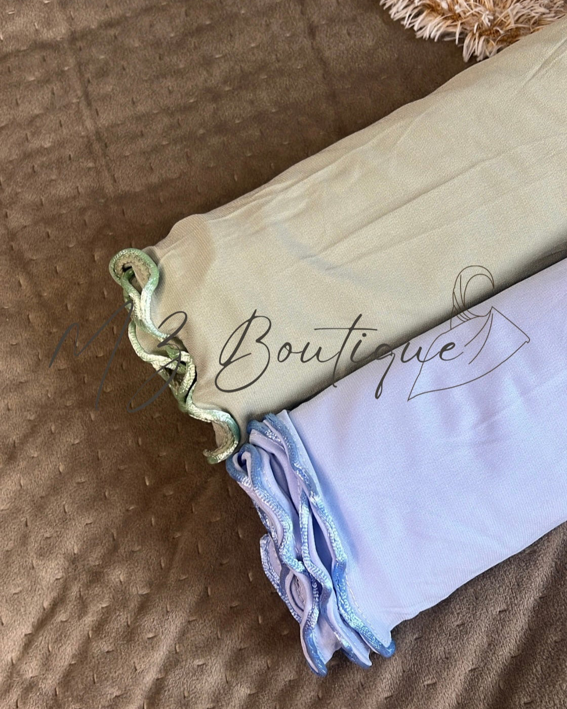 Voile en Jersey Premium Frisé - Bleu Ciel
