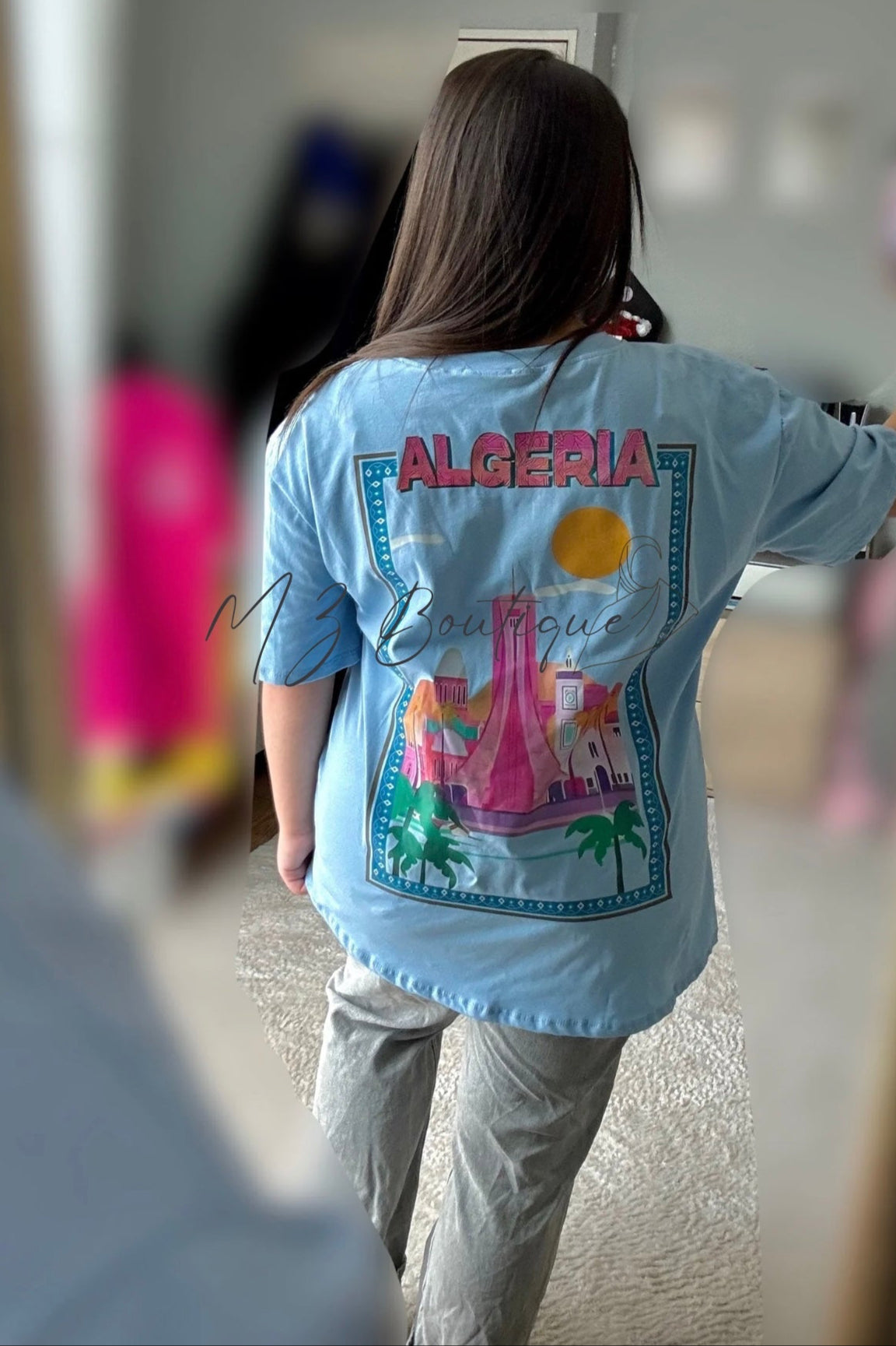 T-shirt Algérie - Bleu Ciel