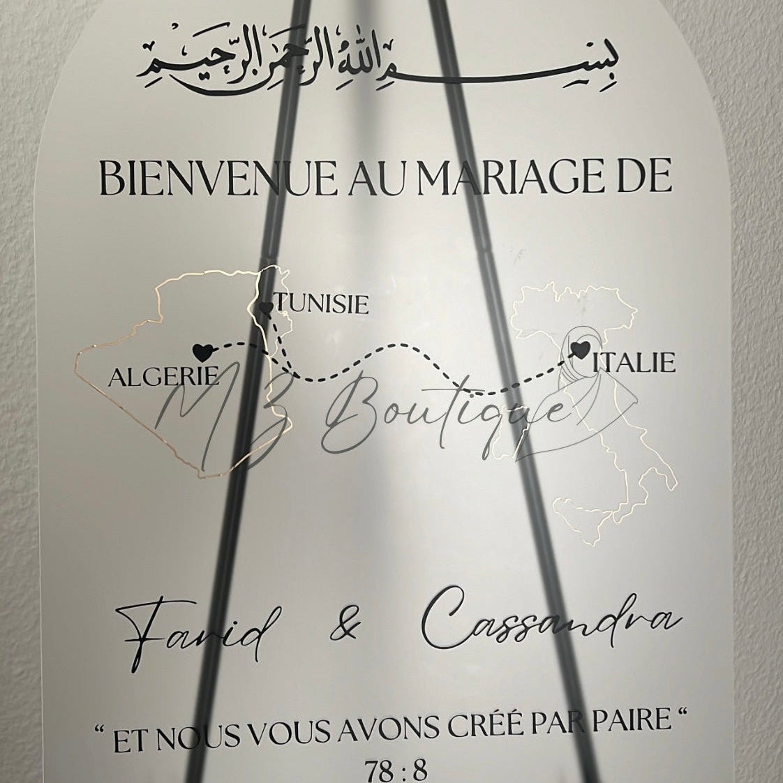 Panneau pays en arche givré