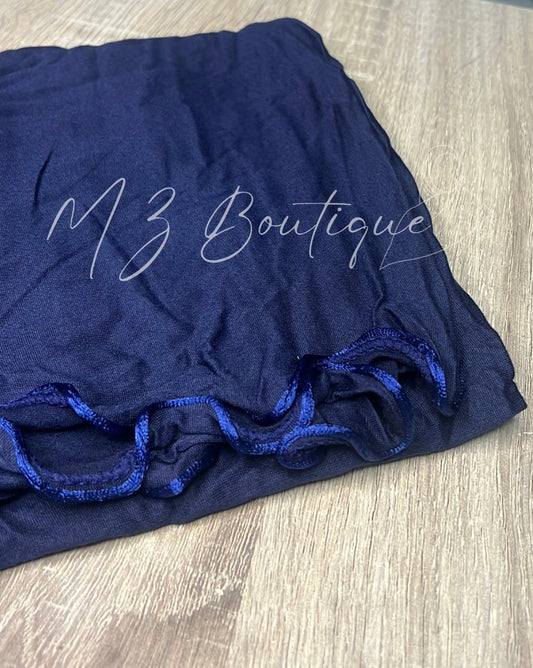 Voile en Jersey frisé - Bleu nuit