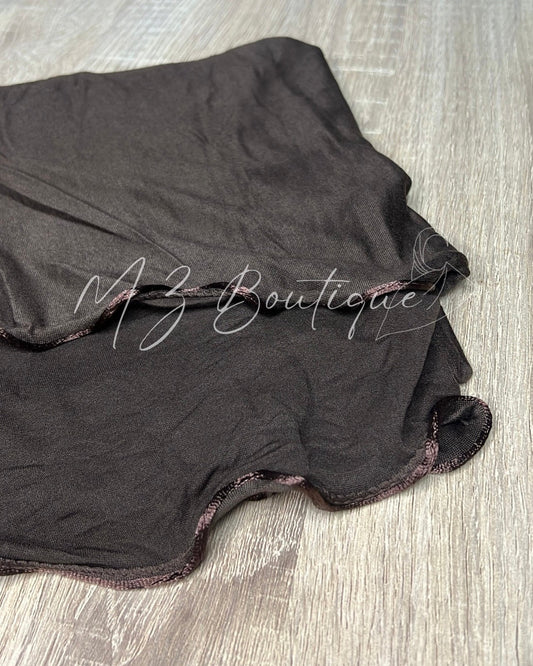 Voile en Jersey frisé - Marron foncé