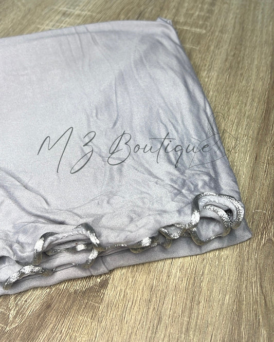 Voile en Jersey frisé - Gris clair