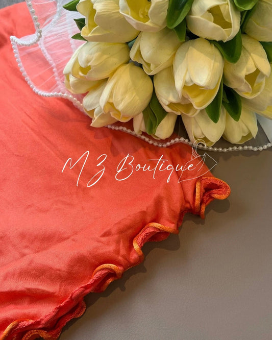 Voile en Jersey Frisé - Orange
