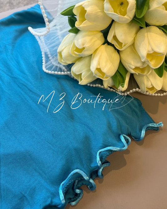 Voile en Jersey Frisé - Bleu