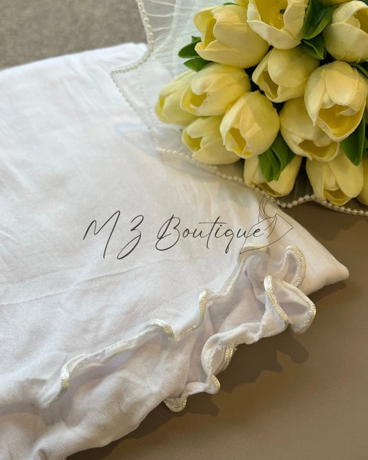 Voile en Jersey Frisé - Blanc