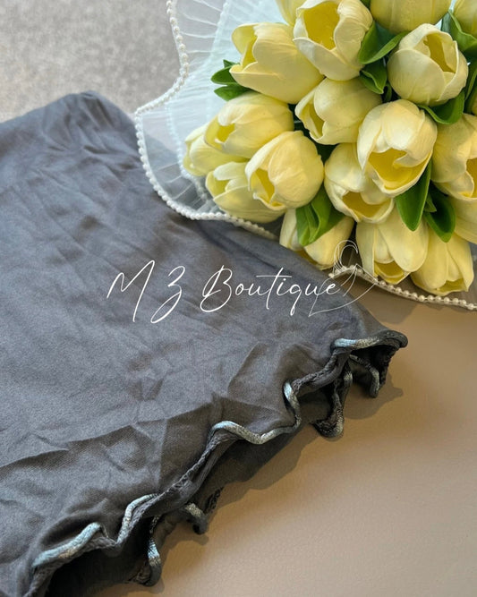 Voile en Jersey Frisé - Gris Foncé