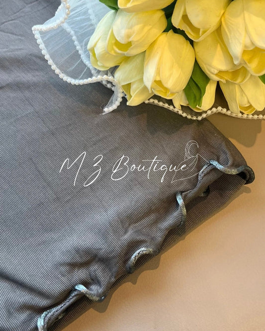 Voile en Jersey Premium Frisé - Gris foncé