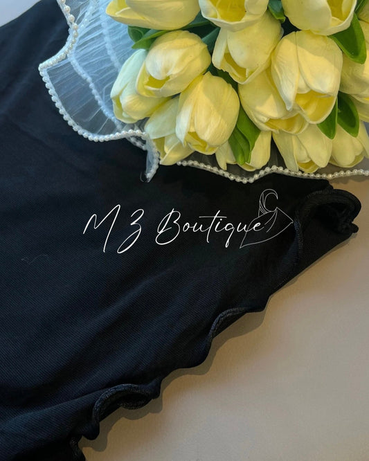 Voile en Jersey Premium Frisé - Noir