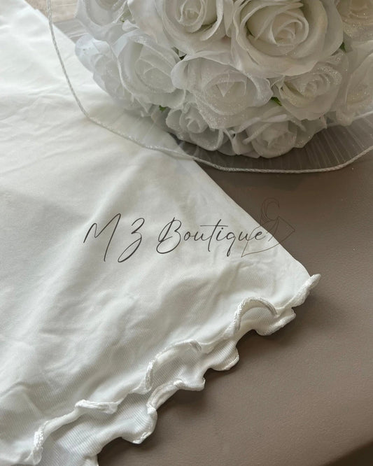 Voile en Jersey Premium Frisé - Blanc