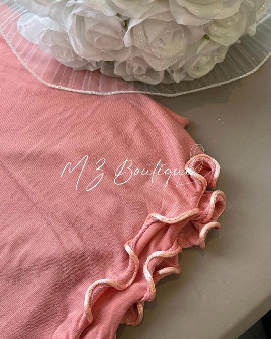 Voile en Jersey Premium Frisé - Rose Foncé
