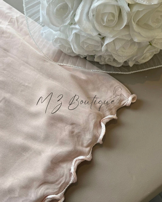 Voile en Jersey Premium Frisé - Rose Clair